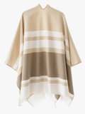 Darrahopens Fashion > Women's Fashion > Women's Accessories European and American minimalist cross-tie plaid cape cloak, acrylic warm versatile autumn winter outerwear fashion piece(creamy white)