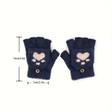 Darrahopens Fashion > Women's Fashion > Women's Accessories Faux Mink Fingerless Fleece-Lined Warm Gloves – Practical for Autumn/Winter, Heart Design with High-Elastic Cuff, Ideal for Office Use and Daily Hand Warmth.(white)