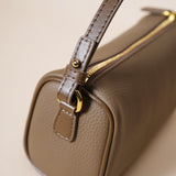 Darrahopens Fashion > Women's Fashion > Women's Accessories Genuine Leather Boston Bag - Mini Barrel Crossbody & Top Handle Purse(black)