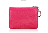 Darrahopens Fashion > Women's Fashion > Women's Accessories Genuine Leather Coin Purse Mini Wallet with Triple Zipper Pockets Key Ring Holder Pouch for Cash & Cards - Coffee