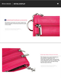 Darrahopens Fashion > Women's Fashion > Women's Accessories Genuine Leather Coin Purse Mini Wallet with Triple Zipper Pockets Key Ring Holder Pouch for Cash & Cards - Rose Red