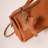 Darrahopens Fashion > Women's Fashion > Women's Accessories Genuine Leather Flap Crossbody Bag with Elephant Charm - Compact & Stylish Shoulder Purse(Black)
