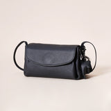 Darrahopens Fashion > Women's Fashion > Women's Accessories Genuine Leather Flap Crossbody Bag with Elephant Charm - Compact & Stylish Shoulder Purse(Black)
