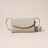 Darrahopens Fashion > Women's Fashion > Women's Accessories Genuine Leather Flap Crossbody Bag with Elephant Charm - Compact & Stylish Shoulder Purse(White)
