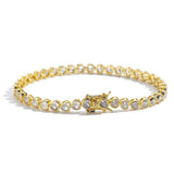 Darrahopens Fashion > Women's Fashion > Women's Accessories Gold Bling Heart Tennis Bracelet for Women with Micro-Paved Heart Zirconia - Romantic Couple's Jewelry (7" Length)