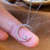 Darrahopens Fashion > Women's Fashion > Women's Accessories GOLD"Crescent and Stars" Crystal Necklace: Weaving the Galaxy into a Chain, Crafting a Flowing Dazzling Starry Sky Around Your Neck