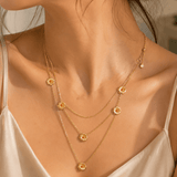 Darrahopens Fashion > Women's Fashion > Women's Accessories Gold Daisy Layered Necklace for Women Multi Strand Floral Pendant Collarbone Chain Jewellery Elegant Summer Statement Necklace Gift Ready Fashion Accessory