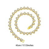 Darrahopens Fashion > Women's Fashion > Women's Accessories Gold-Plated Heart Rhinestone Cuban Link 18 inch Tennis Necklace and 7 inch Tennis Bracelet Set for Women, Crystal Heart Chain Fashion Jewelry Accessories with Gift Box
