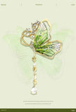 Darrahopens Fashion > Women's Fashion > Women's Accessories Green Butterfly Brooch - Green Enamel Crystal Tassel Pin - Elegant Alloy Jewelry for Women, Gift for Mom, Teacher, Friend, Birthday, Valentine's Day, Mother's Day