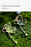 Darrahopens Fashion > Women's Fashion > Women's Accessories Green Butterfly Brooch - Green Enamel Crystal Tassel Pin - Elegant Alloy Jewelry for Women, Gift for Mom, Teacher, Friend, Birthday, Valentine's Day, Mother's Day