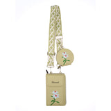 Darrahopens Fashion > Women's Fashion > Women's Accessories Green Chic Floral Embroidered 2-in-1 Crossbody Phone Bag with Coin Purse