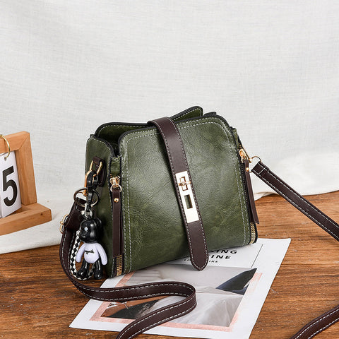Darrahopens Fashion > Women's Fashion > Women's Accessories Green Fashion Women's Bucket Bag - Summer Crossbody Shoulder Handbag with Keychain