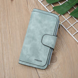 Darrahopens Fashion > Women's Fashion > Women's Accessories Green Large Capacity Long Wallet Frosted PU Leather Clutch Bag with 14 Card Slots and Zipper Compartment fits Smartphone for Everyday Use Australia
