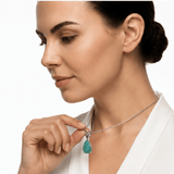 Darrahopens Fashion > Women's Fashion > Women's Accessories Green Opal Teardrop Platinum-plated chain Pendant Necklace for Women, Elegant Sparkling Opal Drop Necklace, Adjustable Chain Fashion Jewellery Gift