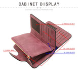 Darrahopens Fashion > Women's Fashion > Women's Accessories Grey Large Capacity Long Wallet Frosted PU Leather Clutch Bag with 14 Card Slots and Zipper Compartment fits Smartphone for Everyday Use Australia