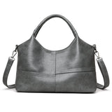 Darrahopens Fashion > Women's Fashion > Women's Accessories Grey Retro Soft PU Leather Handbag for Women - Trendy Large Capacity Daily Crossbody Bag with Detachable Shoulder Strap