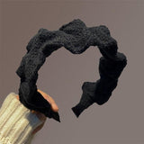 Darrahopens Fashion > Women's Fashion > Women's Accessories Headband - Set of Two - Retro Style with Ruffles - Elegant and Stylish Headband for Women - Suitable for Parties, Daily Wear and Special Occasions (Red + Black)
