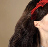 Darrahopens Fashion > Women's Fashion > Women's Accessories Headband - Set of Two - Retro Style with Ruffles - Elegant and Stylish Headband for Women - Suitable for Parties, Daily Wear and Special Occasions (White + Pink)