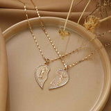Darrahopens Fashion > Women's Fashion > Women's Accessories Jesus Cross Spliced Heart Pendant - Copper Plated Stackable Collarbone Chain with Jewelry Box, Christmas Easter Gift for Women and Men