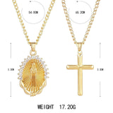 Darrahopens Fashion > Women's Fashion > Women's Accessories Jesus Cross Stackable Oval Pendant - Copper Plated Collarbone Chain with Jewelry Box, Christmas Easter Gift for Women and Men