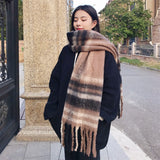 Darrahopens Fashion > Women's Fashion > Women's Accessories Khaki Women's Fashion Plaid Scarf - Warm & Stylish Long Neck Warmer (220x40cm)