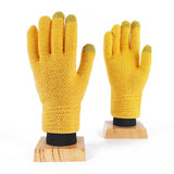 Darrahopens Fashion > Women's Fashion > Women's Accessories Knitted gloves \"touchscreen gloves women, warm knitted gloves\" (2 pairs)(bright yellow) bright yellow