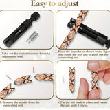 Darrahopens Fashion > Women's Fashion > Women's Accessories Leaf Magnetic Therapy Bracelet with Rhinestones - Geometric Stylish Wristband & Wellness Jewelry, Free Removel Tool(Black)