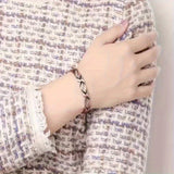 Darrahopens Fashion > Women's Fashion > Women's Accessories Leaf Magnetic Therapy Bracelet with Rhinestones - Geometric Stylish Wristband & Wellness Jewelry, Free Removel Tool(Black)