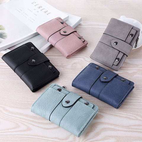 Darrahopens Fashion > Women's Fashion > Women's Accessories Leather Card Holder Wallet Pink Foldable Small Wallet for Women