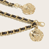 Darrahopens Fashion > Women's Fashion > Women's Accessories Leather Chain Belts for Women Girls, Layered Body Chain Belts Metal Waist Chain for Dress Vest Jeans（black）