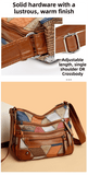 Darrahopens Fashion > Women's Fashion > Women's Accessories Lightweight Contrast Color Patchwork Shoulder Bag - Multi-Zipper Large Capacity PU Leather Satchel for Women(Style 1)