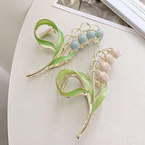 Darrahopens Fashion > Women's Fashion > Women's Accessories Lily of the Valley Hair Clips Large Pink Metal Jaw Clips Styling Accessories