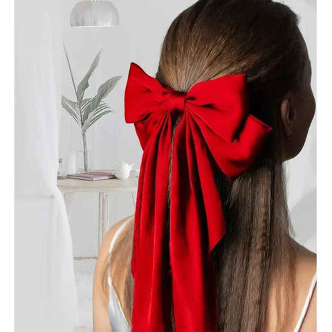 Darrahopens Fashion > Women's Fashion > Women's Accessories Long Bow Hair Clips for Women Hair Accessories-Red