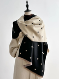 Darrahopens Fashion > Women's Fashion > Women's Accessories Modern Love Double-sided Shawl, Faux Cashmere Autumn Winter Fringe Oversized Fashion Versatile Warm Scarf(BLACK)