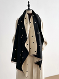 Darrahopens Fashion > Women's Fashion > Women's Accessories Modern Love Double-sided Shawl, Faux Cashmere Autumn Winter Fringe Oversized Fashion Versatile Warm Scarf(BLACK)