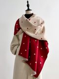 Darrahopens Fashion > Women's Fashion > Women's Accessories Modern Love Double-sided Shawl, Faux Cashmere Autumn Winter Fringe Oversized Fashion Versatile Warm Scarf(royal blue)