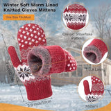 Darrahopens Fashion > Women's Fashion > Women's Accessories Pack of 3 pairs - Warm winter gloves for women - Extra thick - Knitted imitation - Suitable for cold winter weather (style A)