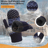 Darrahopens Fashion > Women's Fashion > Women's Accessories Pack of 3 pairs - Warm winter gloves for women - Extra thick - Knitted imitation - Suitable for cold winter weather (style D)