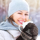 Darrahopens Fashion > Women's Fashion > Women's Accessories Pack of 3 pairs - Warm winter gloves for women - Extra thick - Knitted imitation - Suitable for cold winter weather (style D)