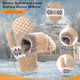 Darrahopens Fashion > Women's Fashion > Women's Accessories Pack of 3 pairs - Warm winter gloves for women - Extra thick - Knitted imitation - Suitable for cold winter weather (style E)