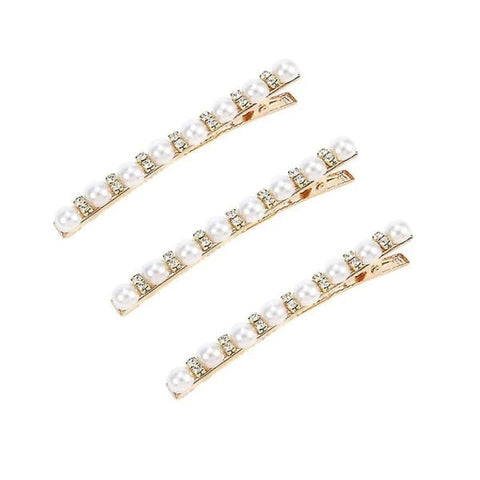 Darrahopens Fashion > Women's Fashion > Women's Accessories Pearl Studded Hair Clips 3pcs Vintage Rhinestone Hair Clip Elegant Hairpiece