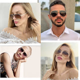 Darrahopens Fashion > Women's Fashion > Women's Accessories Pilot Sunglasses for Women Gold Frame Gray Lens UV400 Protection Metal Frame Classic Fashion Style