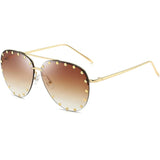 Darrahopens Fashion > Women's Fashion > Women's Accessories Pilot Sunglasses for Women Gold Frame Gray Lens UV400 Protection Metal Frame Classic Fashion Style