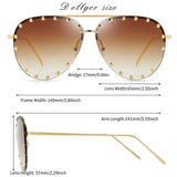 Darrahopens Fashion > Women's Fashion > Women's Accessories Pilot Sunglasses for Women Gold Frame Gray Lens UV400 Protection Metal Frame Classic Fashion Style
