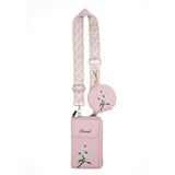 Darrahopens Fashion > Women's Fashion > Women's Accessories Pink Chic Floral Embroidered 2-in-1 Crossbody Phone Bag with Coin Purse