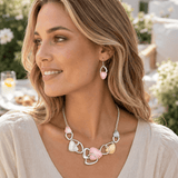 Darrahopens Fashion > Women's Fashion > Women's Accessories Pink Elegant Oil Drip Necklace and Earrings Set for Women, Irregular Design Alloy Jewelry Set, Fashion Statement Pendant Necklace with Drop Earrings, Blue Green Enamel Jewelry Gift Set with Jewelry Box Included In Australia - Darrahopens