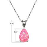 Darrahopens Fashion > Women's Fashion > Women's Accessories Pink Opal Teardrop Platinum-plated chain Pendant Necklace for Women, Elegant Sparkling Opal Drop Necklace, Adjustable Chain Fashion Jewellery Gift