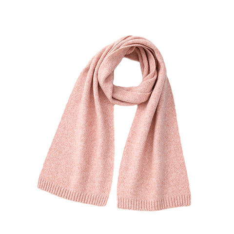 Darrahopens Fashion > Women's Fashion > Women's Accessories Pink Soft Wool-Blend Solid Color Knit Scarf for Women - Cozy Faux Cashmere Shawl