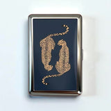 Darrahopens Fashion > Women's Fashion > Women's Accessories Retro Metal Card Cash & Cigarette Case with Fixed Clip - Leopard Artistic Slim Wallet (10.3X6X2cm)