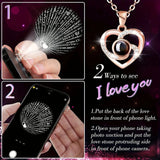 Darrahopens Fashion > Women's Fashion > Women's Accessories Rose gold A Hundred Languages Heart-Shaped Projection Necklace Gift Set, Inlaid with Zirconia and Paired with a Preserved Rose, a Tech-Infused Romantic Gift